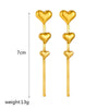 Wholesale Long Chain Tassel Love Ball Titanium Steel Gold Plated Electroplated Geometric Earrings For Unisex