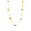 Wholesale Long Necklace With Geometric Design Made Of Stainless Steel And Imported Czech Glass 18K Real Gold Electroplated Double Layer Jewelry Accessories For Women
