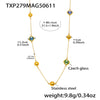 Wholesale Long Necklace With Geometric Design Made Of Stainless Steel And Imported Czech Glass 18K Real Gold Electroplated Double Layer Jewelry Accessories For Women