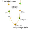 Wholesale Long Necklace With Geometric Design Made Of Stainless Steel And Imported Czech Glass 18K Real Gold Electroplated Double Layer Jewelry Accessories For Women