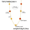 Wholesale Long Necklace With Geometric Design Made Of Stainless Steel And Imported Czech Glass 18K Real Gold Electroplated Double Layer Jewelry Accessories For Women
