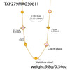 Wholesale Long Necklace With Geometric Design Made Of Stainless Steel And Imported Czech Glass 18K Real Gold Electroplated Double Layer Jewelry Accessories For Women