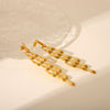 Wholesale Long Tassel Drop Shape Stainless Steel Earrings With Woven Stitching And Pvd Furnace Real Gold Electroplating