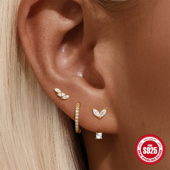 Wholesale Long Tassel Horse Eye Studded Earrings 925 Sterling Silver Geometric Style Electroplated For Women