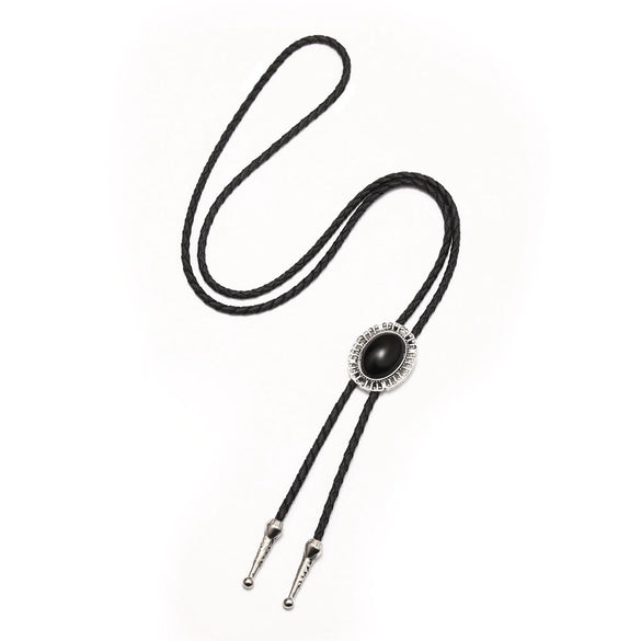 Wholesale Long Woolen Chain And Polo Tie In Retro Style With Artificial Leather Alloy Pendant Acrylic Gem Geometric And Plaid Pattern