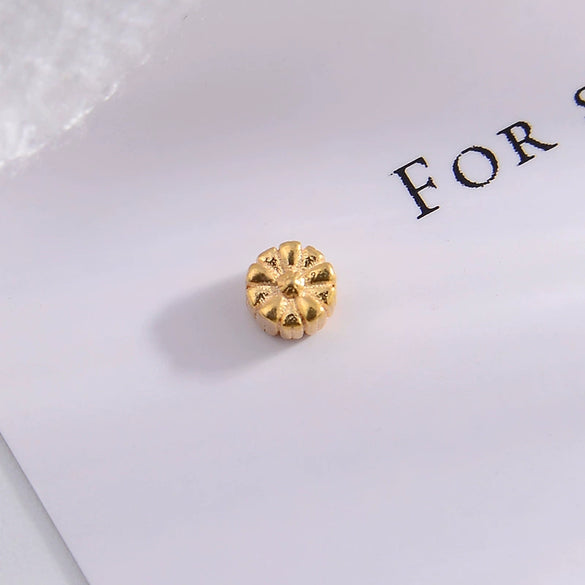 Wholesale Loose Beads Jewelry Accessories 925 Sterling Silver Gourd Ingot Petals Electroplated