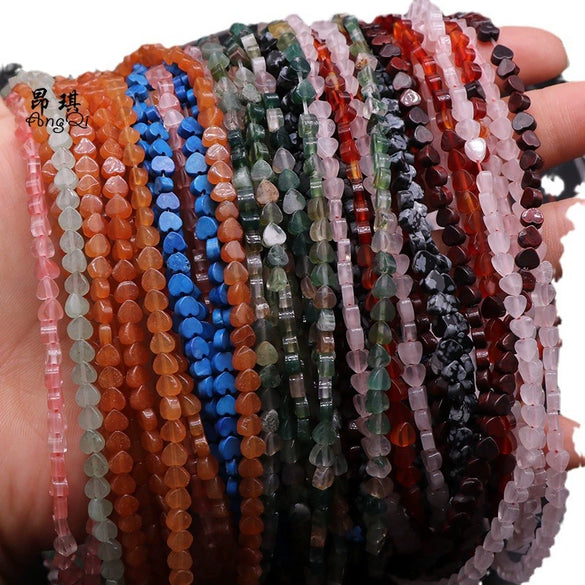 Wholesale Loose Beads Natural Crystal Agate Heart Shaped Polished For Jewelry Accessories