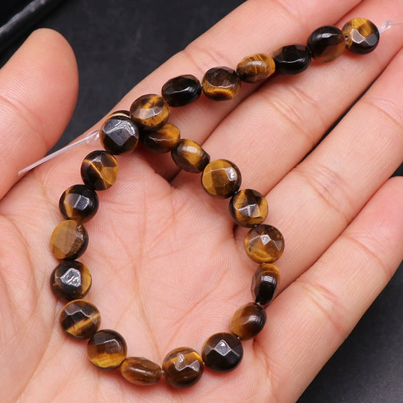 Wholesale Loose Beads Natural Stone Crystal Round Cake Cut For Jewelry Accessories
