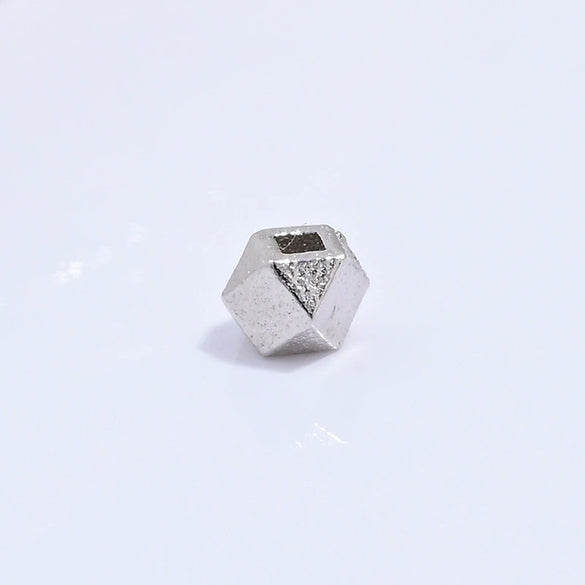 Wholesale Loose Beads S925 Sterling Silver Multisided Faceted Rhombus Handmade Electroplated Diy Bracelet Necklace Accessories