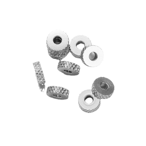 Wholesale Loose Beads Stainless Steel Plaid Wheel Flat Jewelry Accessories Electroplated