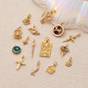 Wholesale Loose Chain Cross Sun Moon Pendant Necklace Copper Stainless Steel Geometric Electroplated