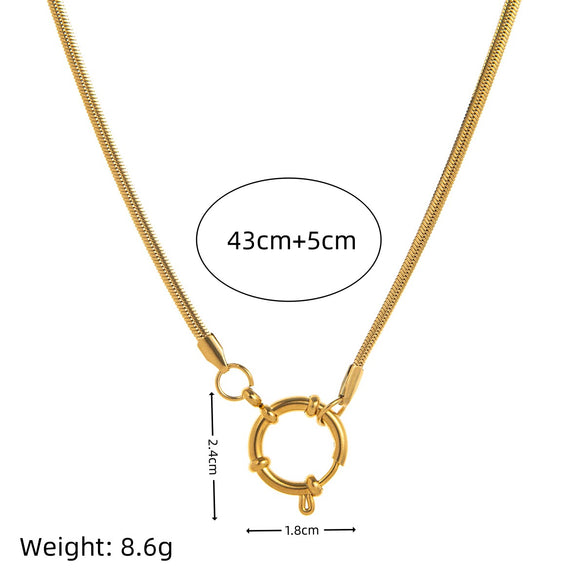 Wholesale Loose Chain Cross Sun Moon Pendant Necklace Copper Stainless Steel Geometric Electroplated