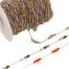 Wholesale Loose Chain Stainless Steel Fantasy Colorful Crystal Spacer Real Gold Electroplated Handmade