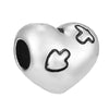 Wholesale Loose Metal Heartshaped Vintage Silver Beads With Totem Pattern For Diy Pendant Electroplating Treatment Suitable For Boys And Girls