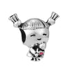 Wholesale Loose Metal Heartshaped Vintage Silver Beads With Totem Pattern For Diy Pendant Electroplating Treatment Suitable For Boys And Girls