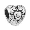 Wholesale Loose Metal Heartshaped Vintage Silver Beads With Totem Pattern For Diy Pendant Electroplating Treatment Suitable For Boys And Girls
