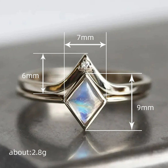 Wholesale Loose Ring Copper Geometric Rhombus Retro Fashion Ring For Women With Zirconia