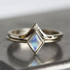 Wholesale Loose Ring Copper Geometric Rhombus Retro Fashion Ring For Women With Zirconia