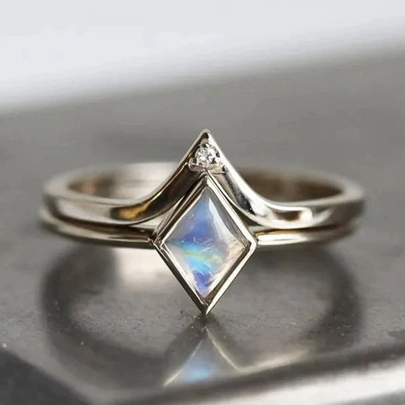 Wholesale Loose Ring Copper Geometric Rhombus Retro Fashion Ring For Women With Zirconia