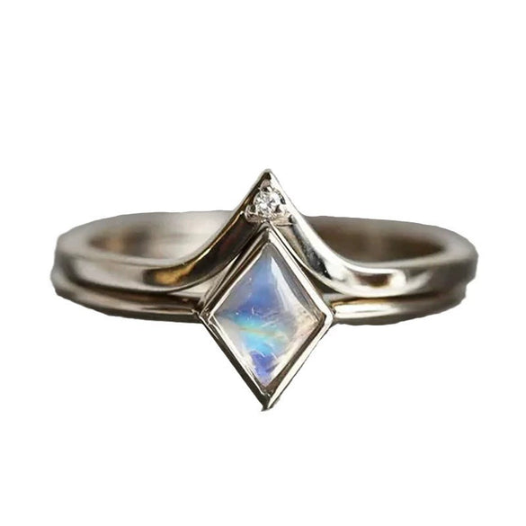 Wholesale Loose Ring Copper Geometric Rhombus Retro Fashion Ring For Women With Zirconia
