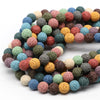 Wholesale Loose Round Natural Volcanic Stone Beads For Diy Jewelry Accessories Polished