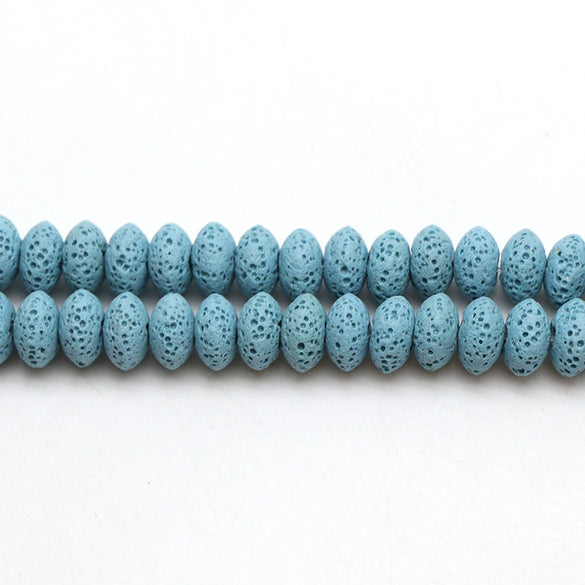 Wholesale Loose Volcanic Stone Abacus Beads For Jewelry Accessories Cutting Process