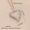 Wholesale Love Heart Shape Pendant Necklace In Copper With Double Color Matching Fashion Temperament Stainless Steel Chain