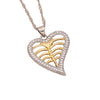 Wholesale Love Heart Shape Pendant Necklace In Copper With Double Color Matching Fashion Temperament Stainless Steel Chain