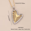 Wholesale Love Heart Shape Pendant Necklace In Copper With Double Color Matching Fashion Temperament Stainless Steel Chain