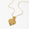 Wholesale Love Heart Shaped Exaggerated Irregular Pleated Stainless Steel Earrings And Necklace Jewelry Suit With Gold And Silver Color Matching And Electroplating Treatment