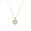 Wholesale Love Hollow Diamond Embedded Peach Heart Titanium Steel Clavicle Necklace For Women