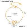 Wholesale Love Letter Stacked Necklace And Bracelet Set With Super Flash Zircon Light Luxury Style Made Of Stainless Steel And Zircon Electroplated For Women