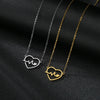 Wholesale Love Pendant Electrocardiogram Heartbeat Titanium Steel Necklace With Electroplating Polishing For Ladies