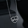 Wholesale Love Pendant Electrocardiogram Heartbeat Titanium Steel Necklace With Electroplating Polishing For Ladies