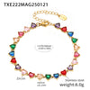 Wholesale Love Shaped 5A Zircon Inlaid Titanium Steel Clavicle Necklace And Bracelet Jewelry Suit With Electroplating For Women