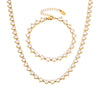 Wholesale Love Shaped 5A Zircon Inlaid Titanium Steel Clavicle Necklace And Bracelet Jewelry Suit With Electroplating For Women