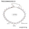 Wholesale Love Shaped 5A Zircon Inlaid Titanium Steel Clavicle Necklace And Bracelet Jewelry Suit With Electroplating For Women