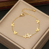 Wholesale Love Stainless Steel Women's Bracelet With Butterfly Gesture And Heart Shape Pattern Electroplated