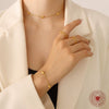 Wholesale Love Water Drops Bell Shaped Titanium Steel Gold Plated Jewelry Set For Women Necklace And Bracelet