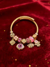 Wholesale Lovely Animal Style Stainless Steel Electroplated Beaded Bracelet With Multielement Oil Drop Rhinestone Jewelry Accessories