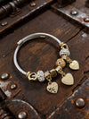 Wholesale Lovely Animal Style Stainless Steel Electroplated Beaded Bracelet With Multielement Oil Drop Rhinestone Jewelry Accessories