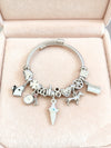 Wholesale Lovely Animal Style Stainless Steel Electroplated Beaded Bracelet With Multielement Oil Drop Rhinestone Jewelry Accessories