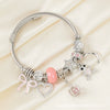 Wholesale Lovely Animal Style Stainless Steel Electroplated Beaded Bracelet With Multielement Oil Drop Rhinestone Jewelry Accessories