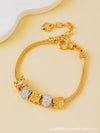 Wholesale Lovely Animal Style Stainless Steel Electroplated Beaded Bracelet With Multielement Oil Drop Rhinestone Jewelry Accessories