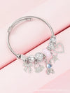 Wholesale Lovely Animal Style Stainless Steel Electroplated Beaded Bracelet With Multielement Oil Drop Rhinestone Jewelry Accessories