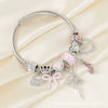 Wholesale Lovely Animal Style Stainless Steel Electroplated Beaded Bracelet With Multielement Oil Drop Rhinestone Jewelry Accessories