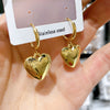 Wholesale Lovely Simple All Match Temperament Heart Shaped Titanium Steel Needle Metal Earrings