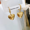 Wholesale Lovely Simple All Match Temperament Heart Shaped Titanium Steel Needle Metal Earrings