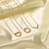 Wholesale Loveshaped Stainless Steel Necklace With 18K Gold Plated And Diamond For Women Ochain Vacuum Real Gold Electroplating In Pvd Furnace Light Luxury And Lovely Niche Jewelry