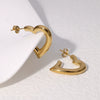 Wholesale Loveshaped Stainless Steel Stud Earrings For Women With Electroplating In Simple Fashion